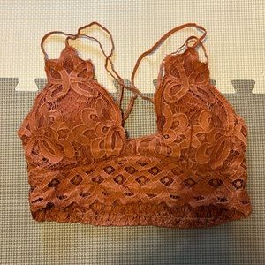 Rust colored lace bra top
